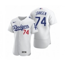 Men's Los Angeles Dodgers #74 Kenley Jansen Nike White 2020 Authentic Stitched Jersey