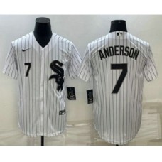 Men's Chicago White Sox #7 Tim Anderson White Cool Base Stitched Jersey