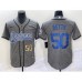 Men's Los Angeles Dodgers #50 Mookie Betts Number Grey Gridiron Cool Base Stitched Baseball Jersey