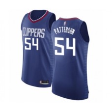 Men's Los Angeles Clippers #54 Patrick Patterson Authentic Blue Basketball Stitched Jersey - Icon Edition