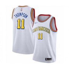 Men's Golden State Warriors #11 Klay Thompson Swingman White Hardwood Classics Basketball Stitched Jersey - San Francisco Classic Edition