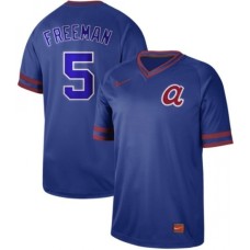 Men's Nike Atlanta Braves #5 Freddie Freeman Royal Authentic Cooperstown Collection Stitched Baseball Jersey