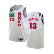 Men's Nike Milwaukee Bucks #13 Glenn Robinson White Swingman Jersey - Earned Edition