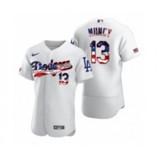 Men's Max Muncy #13 Los Angeles Dodgers White 2020 Stars & Stripes 4th of July Stitched Jersey