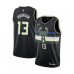 Men's Milwaukee Bucks #13 Glenn Robinson Authentic Black Finished Basketball Stitched Jersey - Statement Edition