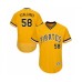 Men's Pittsburgh Pirates #58 Jacob Stallings Gold Alternate Flex Base Authentic Collection Baseball Player Stitched Jersey