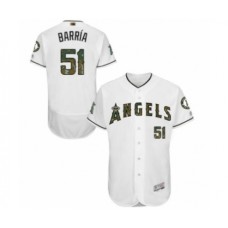 Men's Los Angeles Angels of Anaheim #51 Jaime Barria Authentic White 2016 Memorial Day Fashion Flex Base Baseball Player Stitched Jersey