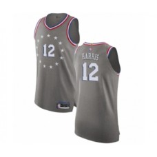 Men's Philadelphia 76ers #12 Tobias Harris Authentic Gray Basketball Jersey - City Edition