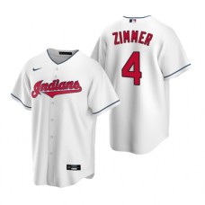 Men's Nike Cleveland Indians #4 Bradley Zimmer White Home Stitched Baseball Jersey