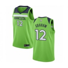 Men's Minnesota Timberwolves #12 Treveon Graham Authentic Green Basketball Stitched Jersey Statement Edition