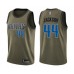 Men's Dallas Mavericks #44 Justin Jackson Swingman Green Salute to Service Basketball Jersey