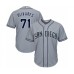 Men's San Diego Padres #71 Edward Olivares Authentic Grey Road Cool Base Baseball Player Stitched Jersey