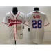 Men's Atlanta Braves #28 Matt Olson Number White Cool Base Stitched Baseball Jersey