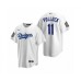 Men's Los Angeles Dodgers #11 A.J. Pollock White 2020 World Series Replica Stitched Jersey