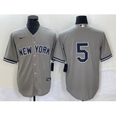 Men's Nike New York Yankees #5 Joe DiMaggio Grey Cool Base Stitched Baseball Jersey