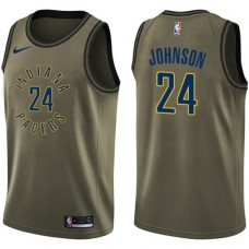 Men's Nike Indiana Pacers #24 Alize Johnson Swingman Green Salute to Service NBA Jersey