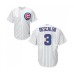 Men's Chicago Cubs #3 Daniel Descalso Replica White Home Cool Base Baseball Jersey