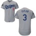 Men's Majestic Los Angeles Dodgers #3 Chris Taylor Gray Alternate Flex Base Authentic Collection 2018 World Series MLB Jersey