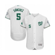 Men's Washington Nationals #5 Adrian Sanchez White Celtic Flexbase Authentic Collection Baseball Player Stitched Jersey