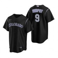 Men's Nike Colorado Rockies #9 Daniel Murphy Black Alternate Stitched Baseball Jersey