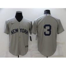 Men's Nike New York Yankees #3 Babe Ruth Authentic Gray Game Stitched Jersey