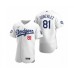 Men's Los Angeles Dodgers #81 Victor Gonzalez White 2020 World Series Champions Authentic Stitched Jersey