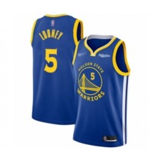 Men's Golden State Warriors #5 Kevon Looney Authentic Royal Finished Basketball Stitched Jersey - Icon Edition