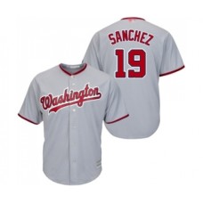 Men's Washington Nationals #19 Anibal Sanchez Replica Grey Road Cool Base Baseball Jersey