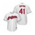 Men's Cleveland Indians #41 Carlos Santana Replica White Home Cool Base Baseball Jersey