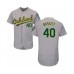 Men's Oakland Athletics #40 Chris Bassitt Grey Road Flex Base Authentic Collection Baseball Player Stitched Jersey