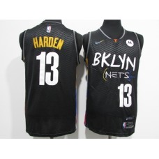 Men's Nike Brooklyn Nets #13 James Harden Black 2020-21 Swingman Stitched Jersey