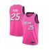 Men's Miami Heat #25 Kendrick Nunn Pink Swingman Stitched Jersey - Earned Edition