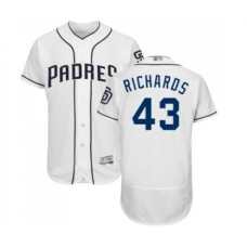 Men's San Diego Padres #43 Garrett Richards White Home Flex Base Authentic Collection Baseball Jersey