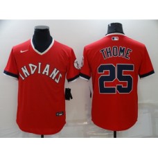 Men's Nike Cleveland Indians #25 Jim Thome Red Throwback Stitched Jersey