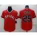 Men's Nike Cleveland Indians #25 Jim Thome Red Throwback Stitched Jersey