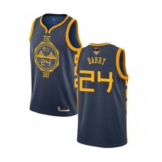 Men's Golden State Warriors #24 Rick Barry Swingman Navy Blue Basketball 2019 Basketball Finals Bound Jersey - City Edition