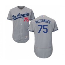 Men's Los Angeles Dodgers #75 Scott Alexander Grey Road Flex Base Authentic Collection Baseball Player Stitched Jersey