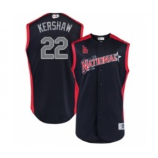 Men's Los Angeles Dodgers #22 Clayton Kershaw Authentic Navy Blue National League 2019 Baseball All-Star Jersey