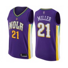 Men's New Orleans Pelicans #21 Darius Miller Authentic Purple Basketball Jersey - City Edition