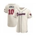 Men's Chipper Jones #10 Atlanta Braves Cream Authentic Alternate Stitched Jersey