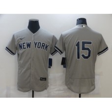 Men's Nike New York Yankees #15 Thurman Munson Grey Road Flex Base Authentic Collection Stitched Jersey