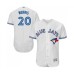 Men's Toronto Blue Jays #20 Bud Norris White Home Flex Base Authentic Collection Baseball Jersey