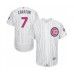 Men's Chicago Cubs #7 Victor Caratini Authentic White 2016 Mother's Day Fashion Flex Base Baseball Player Stitched Jersey