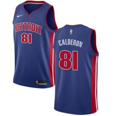 Men's Nike Detroit Pistons #81 Jose Calderon Swingman Royal Blue NBA Jersey - Icon Edition