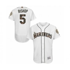 Men's Seattle Mariners #5 Braden Bishop Authentic White 2016 Memorial Day Fashion Flex Base Baseball Player Stitched Jersey