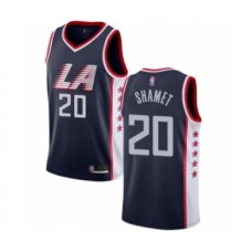 Men's Los Angeles Clippers #20 Landry Shamet Authentic Navy Blue Basketball Jersey - City Edition