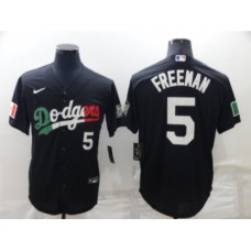 Men's Los Angeles Dodgers #5 Freddie Freeman Black Mexico 2020 World Series Cool Base Nike Stitched Jersey