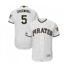 Men's Pittsburgh Pirates #5 Lonnie Chisenhall White Alternate Authentic Collection Flex Base Baseball Jersey