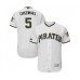 Men's Pittsburgh Pirates #5 Lonnie Chisenhall White Alternate Authentic Collection Flex Base Baseball Jersey