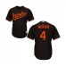 Men's Baltimore Orioles #4 Earl Weaver Replica Black Alternate Cool Base Baseball Jersey